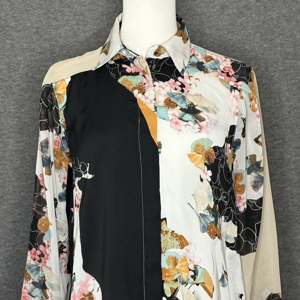3.1 Phillip Lim for Target Womens XS Blouse Floral Mixed Print Long Sleeve - Picture 3 of 11